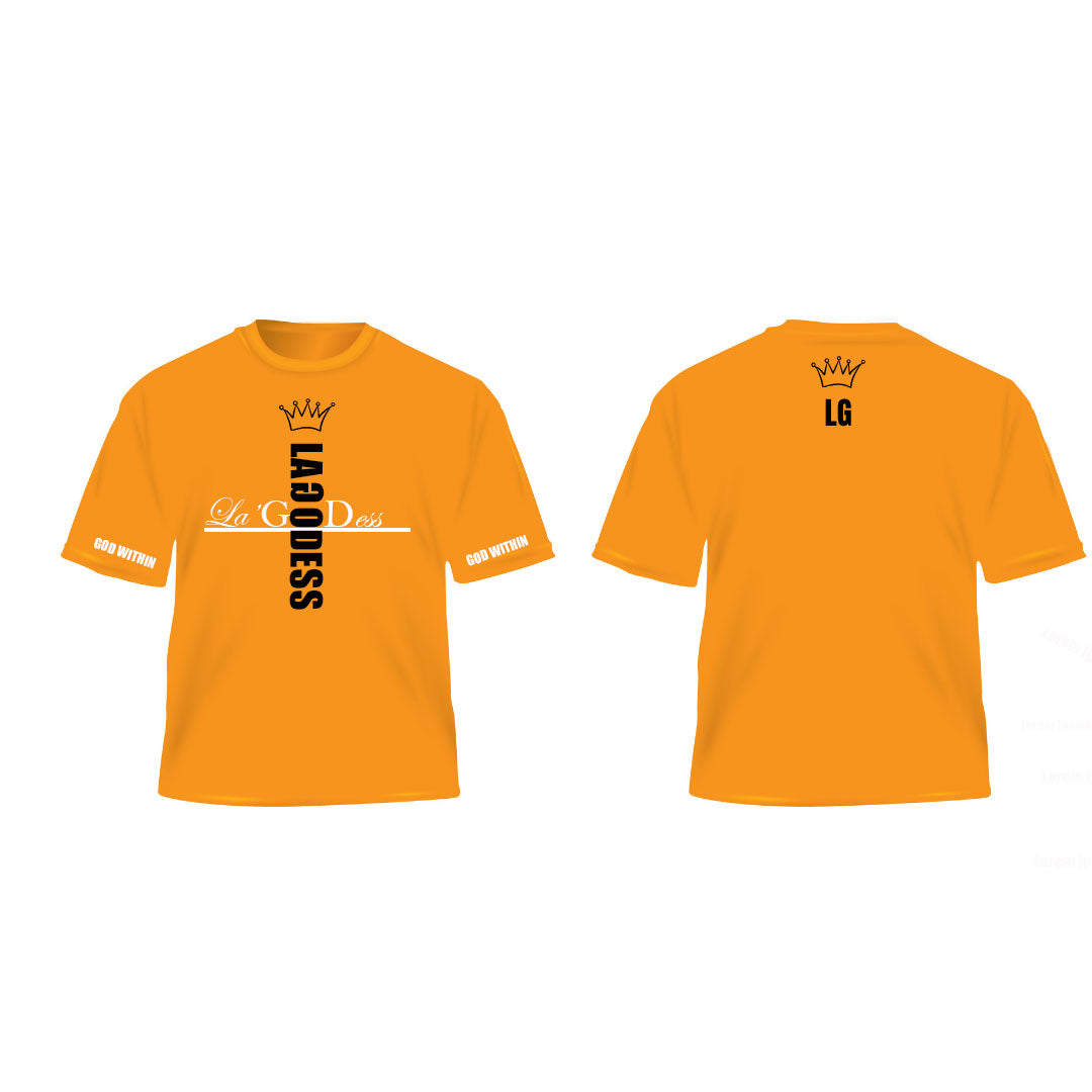 Lagodess Cross lettering T-shirt with crown