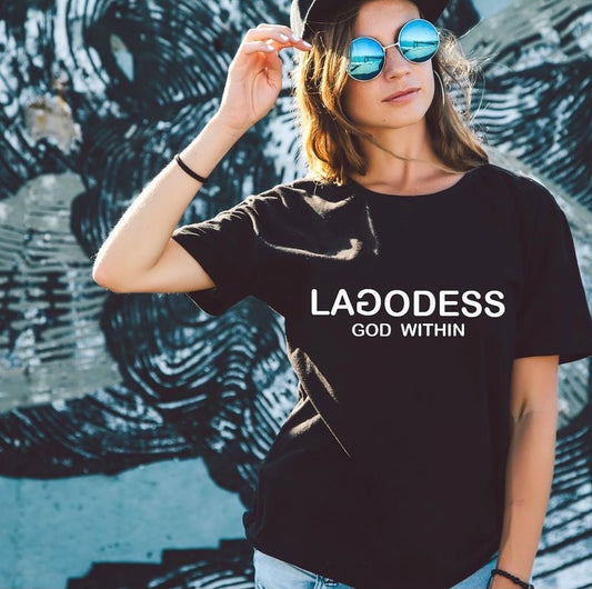 Lagodess -Simple Lettering Tshirt -Black